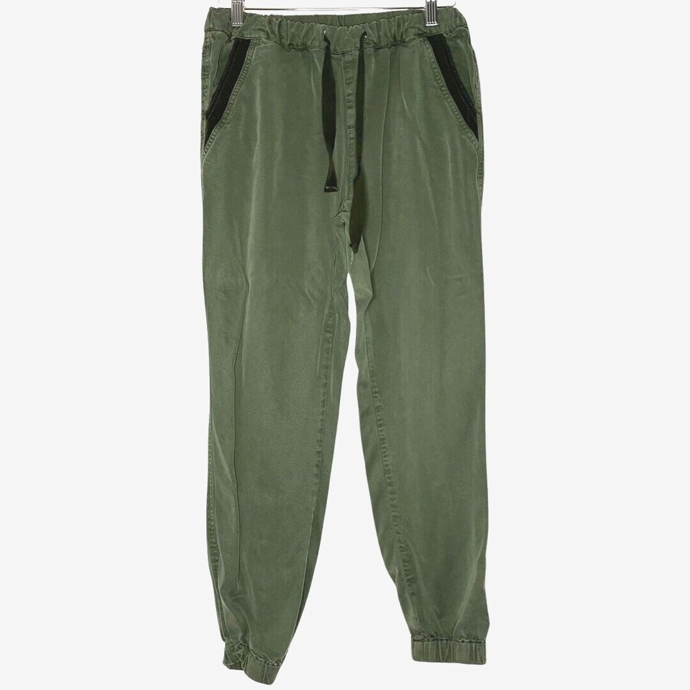 Fourteenth Place Womens Pants Small Green Jogger Cotton Stretch Twill Pockets